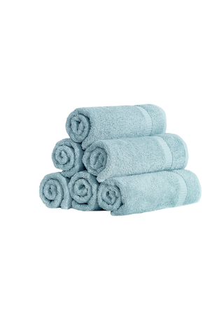 Areca 6 Piece Hand Towel Set 16x30" Spa Green