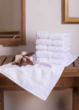 Areca 6 Piece Hand Towel Set 16x30" White