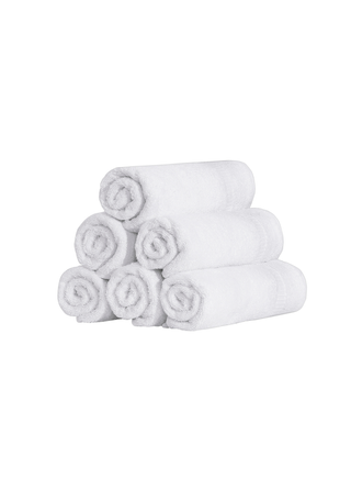 Areca 6 Piece Hand Towel Set 16x30" White