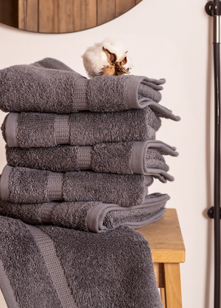 Areca 6 Piece Hand Towel Set 16x30" Gray