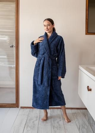 Shawl Terry Robe Navy