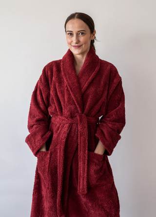 Shawl Terry Robe Night Red