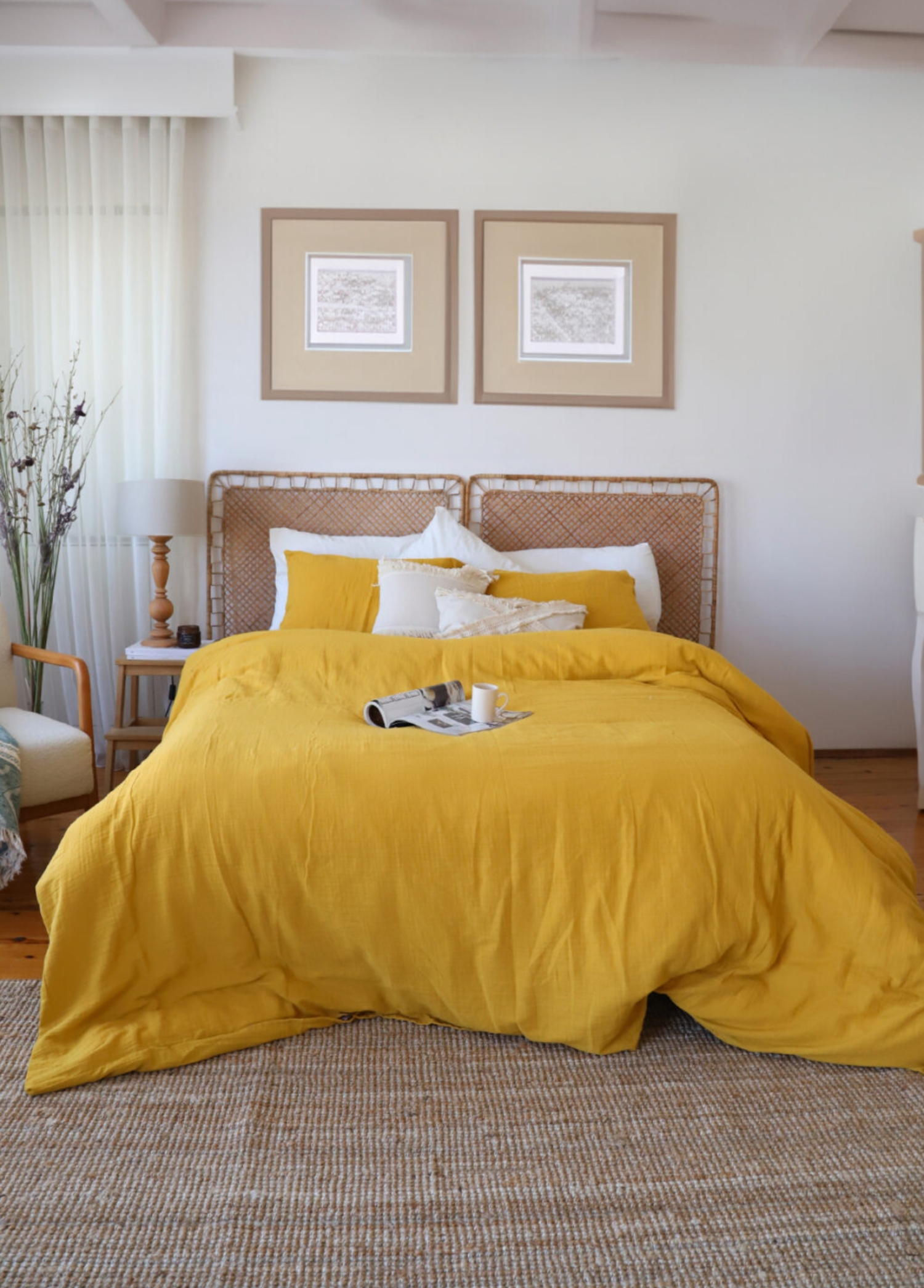 Muslin Duvet Cover Set Yellow