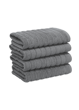 Robyn 4 Piece Hand Towel Set 20x32" Gray