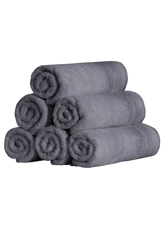 Areca 6 Piece Hand Towel Set 16x30" Gray