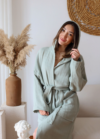 Muslin Robe Spa Green