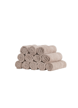 Areca 12 Piece Wash Cloth Set 13x13" Taupe