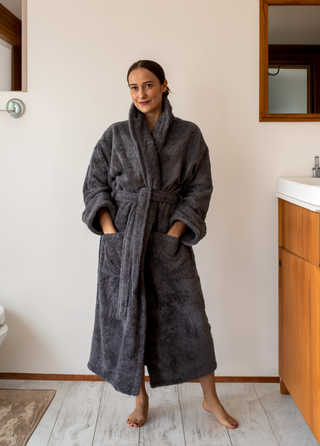 Shawl Terry Robe Gray