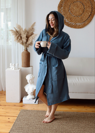 Muslin Robe Blue