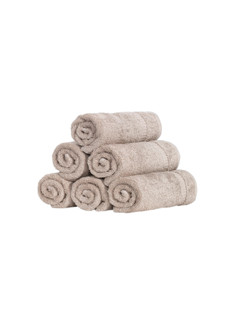 Areca 6 Piece Hand Towel Set 16x30" Taupe