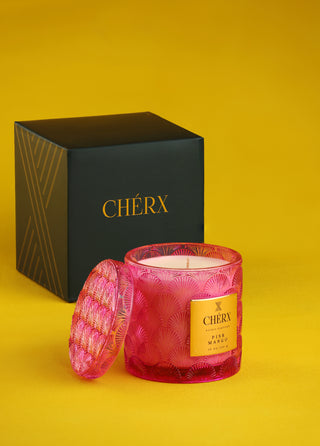 Pink Mango Glass Jar Candle